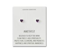 Philip Jones Amethyst Heart Stud Earrings with Quote Card