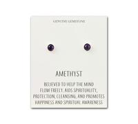 Philip Jones Amethyst Stud Earrings with Quote Card