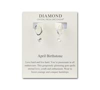 Philip Jones April Birthstone Hoop Earrings Created with Diamond Zircondia® Crystals