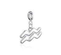 Philip Jones Aquarius Star Sign Zodiac Charm Created with Zircondia® Crystals