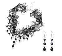 Philip Jones Black Crystal Choker Set