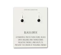 Philip Jones Black Onyx Drop Earrings with Quote Card