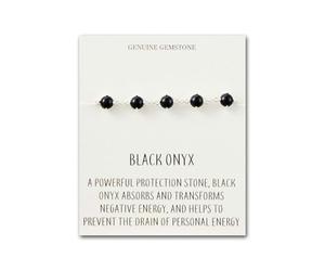Philip Jones Black Onyx Gemstone Bracelet with Quote Card