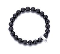 Philip Jones Black Onyx Gemstone Charm Stretch Bracelet