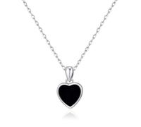 Philip Jones Black Onyx Gemstone Heart Necklace