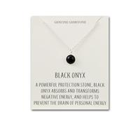 Philip Jones Black Onyx Necklace with Quote Card