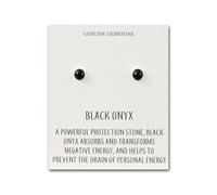 Philip Jones Black Onyx Stud Earrings with Quote Card
