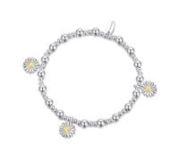 Philip Jones Daisy Charm Beaded Stretch Bracelet