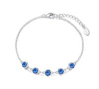 Philip Jones Dark Blue Crystal Chain Bracelet Created with Zircondia® Crystals