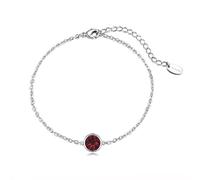 Philip Jones Dark Red Crystal Anklet Created with Zircondia® Crystals
