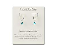 Philip Jones December Birthstone Hoop Earrings Created with Blue Topaz Zircondia® Crystals