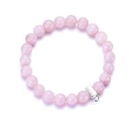 Philip Jones Faceted Rose Quartz Gemstone Charm Stretch Bracelet