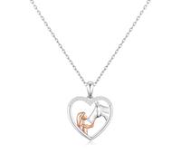 Philip Jones Girl and Horse Heart Necklace Created with Zircondia® Crystals