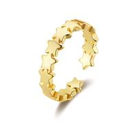 Philip Jones Gold Plated Adjustable Star Band Ring