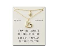 Philip Jones Gold Plated Big Sister Little Sister Piece of My Heart Necklace Set