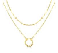 Philip Jones Gold Plated Double Layered Circle Necklace