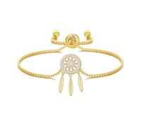Philip Jones Gold Plated Dream Catcher Friendship Bracelet Created with Zircondia® Crystals