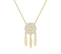 Philip Jones Gold Plated Dream Catcher Necklace Created with Zircondia® Crystals