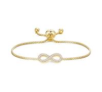 Philip Jones Gold Plated Infinity Friendship Bracelet Created with Zircondia® Crystals