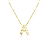 Philip Jones Gold Plated Initial Necklace Letter A Created with Zircondia® Crystals