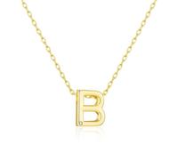 Philip Jones Gold Plated Initial Necklaces A to Z Created with Zircondia® Crystals