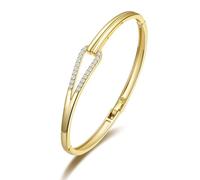 Philip Jones Gold Plated Link Bangle Created with Zircondia® Crystals (7 Inch)