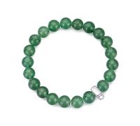 Philip Jones Green Aventurine Gemstone Charm Stretch Bracelet