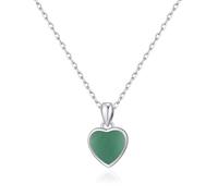 Philip Jones Green Aventurine Gemstone Heart Necklace