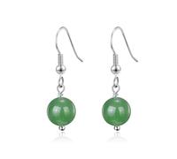Philip Jones Green Aventurine Gemstone Round Drop Earrings