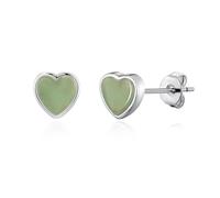 Philip Jones Green Aventurine Heart Stud Earrings