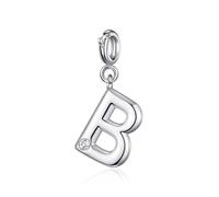 Philip Jones Initial Charm Letter B Created with Zircondia® Crystals