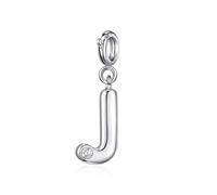 Philip Jones Initial Charm Letter J Created with Zircondia® Crystals