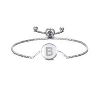 Philip Jones Initial Friendship Slider Bracelet Letter B Created with Zircondia® Crystals