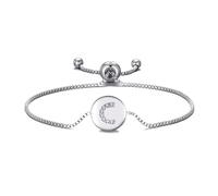 Philip Jones Initial Friendship Slider Bracelet Letter C Created with Zircondia® Crystals