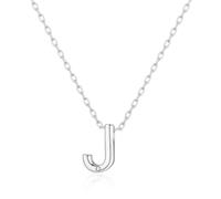 Philip Jones Initial Necklace Letter J Created with Zircondia® Crystals