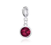 Philip Jones July (Ruby) Birthstone Charm Created with Zircondia® Crystals