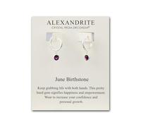 Philip Jones June Birthstone Hoop Earrings Created with Alexandrite Zircondia® Crystals