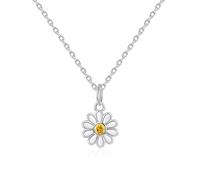 Philip Jones Kid's Sterling Silver Daisy Necklace Created with Zircondia® Crystals