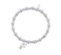 Philip Jones Letter F Initial Stretch Bracelet Created with Zircondia® Crystals