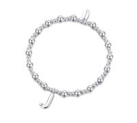 Philip Jones Letter J Initial Stretch Bracelet Created with Zircondia® Crystals