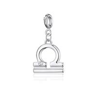 Philip Jones Libra Star Sign Zodiac Charm Created with Zircondia® Crystals