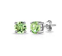 Philip Jones Light Green Stud Earrings Created with Zircondia® Crystals