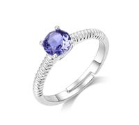 Philip Jones Light Purple Adjustable Crystal Ring Created with Zircondia® Crystals