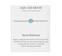 Philip Jones March (Aquamarine) Birthstone Anklet Created with Zircondia® Crystals