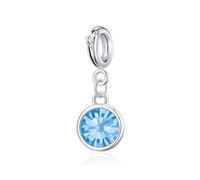Philip Jones March (Aquamarine) Birthstone Charm Created with Zircondia® Crystals