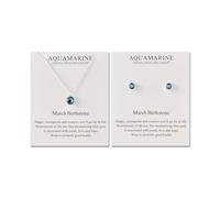 Philip Jones March (Aquamarine) Birthstone Necklace & Earrings Set Created with Zircondia® Crystals