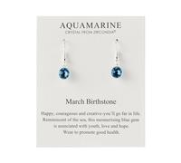 Philip Jones March Birthstone Drop Earrings Created with Aquamarine Zircondia® Crystals