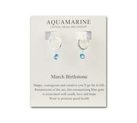 Philip Jones March Birthstone Hoop Earrings Created with Aquamarine Zircondia® Crystals