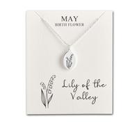 Philip Jones May Birth Flower Lily of the Valley Necklace with Card