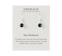 Philip Jones May Birthstone Drop Earrings Created with Emerald Zircondia® Crystals
